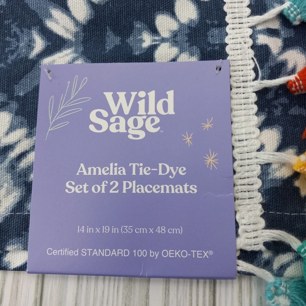 Wild Sage Amelia Tie Dye Placemats (Set of 2)